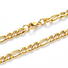 Vacuum Plating 304 Stainless Steel Figaro Chain Necklaces NJEW-S420-003A-G