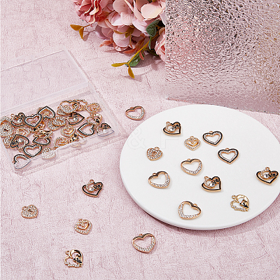 48Pcs 6 Styles Alloy Enamel Pendants FIND-FH0007-68-1