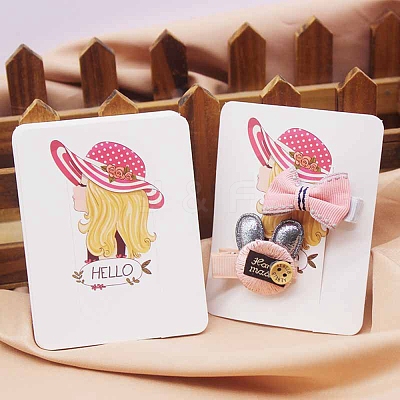 Rectangle Paper Hair Clip Display Cards CDIS-C004-03G-1