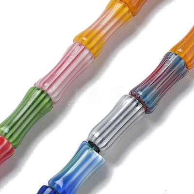 Handmade Millefiori Lampwork Beads Strands LAMP-F035-06-1