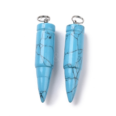 Synthetic Turquoise Pointed Pendants G-D850-13-1
