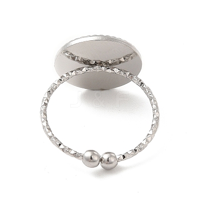 Non-Tarnish 304 Stainless Steel Open Cuff Ring Component X-STAS-E180-09P-1