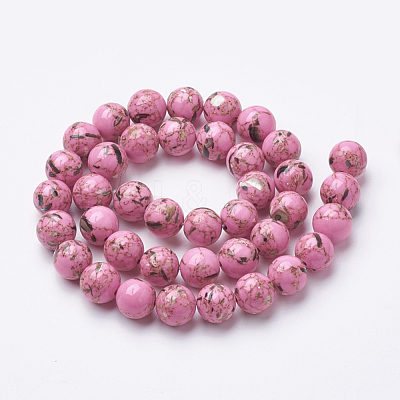 Assembled Synthetic Turquoise and Shell Beads Strands G-S212-10mm-09-1