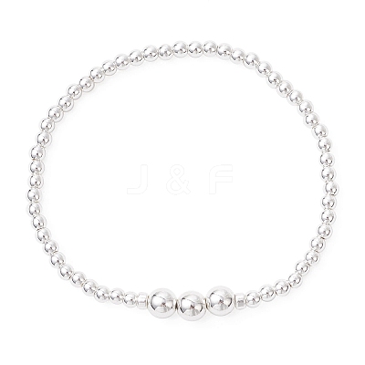 Electroplate Non-magnetic Synthetic Hematite Round Beads Stretch Bracelets for Women BJEW-JB12584-01-1