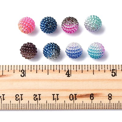 50Pcs 5 Colors Imitation Pearl Acrylic Beads OACR-FP0001-16-1