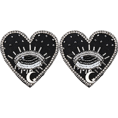2Pcs Cloth Computerized Embroidery Sew on Patches PATC-FH0001-39B-1