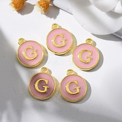 Golden Plated Alloy Enamel Charms X-ENAM-S118-07G-1