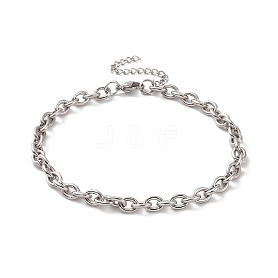 Non-Tarnish 304 Stainless Steel Cable Chain Bracelet for Men Women BJEW-E031-01P-01-1