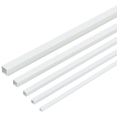 30Pcs 5 Style ABS Plastic Square Hollow Tubes AJEW-OC0003-08B-1