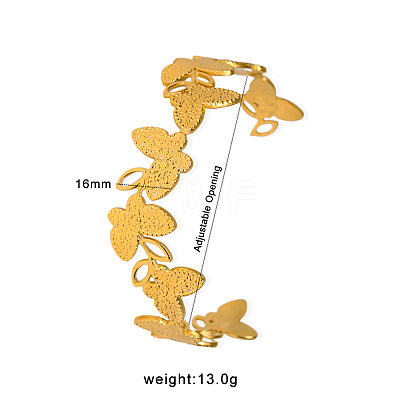 304 Stainless Steel Cuff Bangles for Women WG00763-04-1