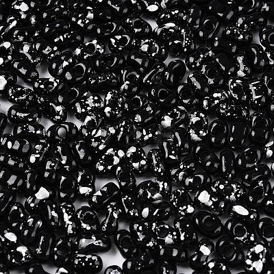 Picasso Spray Painted Glass Seed Beads SEED-T006-04-37-1