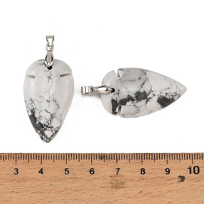 Natural Howlite Pendants G-H359-04P-07-1