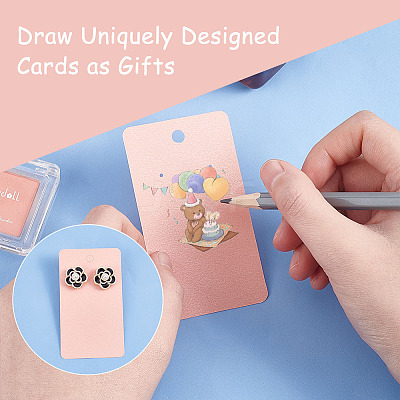 120Pcs Blank kraft Paper Earring Card Holder for Earring Display DIY-PH0009-96B-1