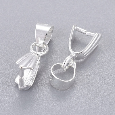 Silver Color Plated Brass Ice Pick Pinch Bails X-KK-E143-S1-1