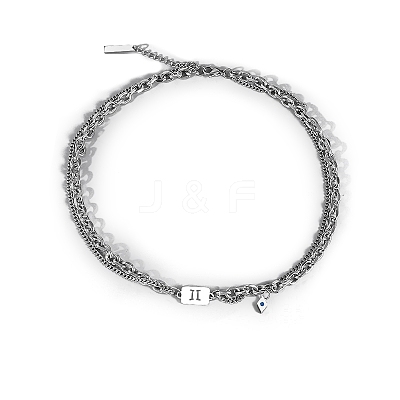 Men's Constellation Stainless Steel Necklace PW-WG28588-07-1