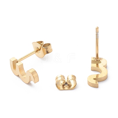 Ion Plating(IP) 304 Stainless Steel Stud Earrings STAS-Z028-A-10G-1