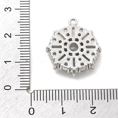 Brass Micro Pave Clear Cubic Zirconia Pendants KK-L228-10P-1