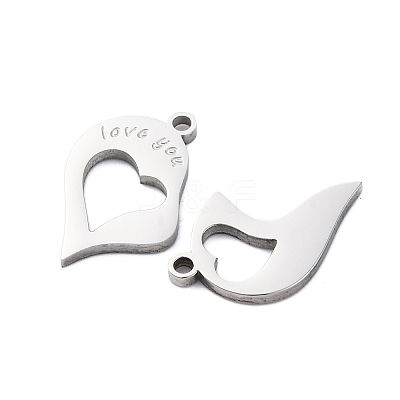 304 Stainless Steel Split Pendants STAS-H235-03C-P-1