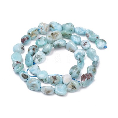 Natural Larimar Beads Strands X-G-L493-37-1