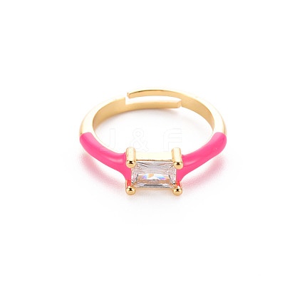 Brass Enamel Cuff Rings RJEW-T016-23A-NF-1