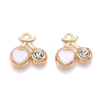 Rack Plating Alloy Glass Pendants FIND-N005-13G-1