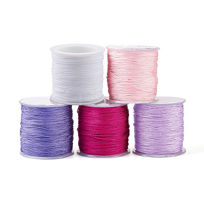 5 Rolls 5 Colors Nylon Braided Cord NWIR-YS0001-01B-1
