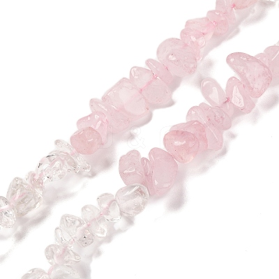 Natural Quartz Crystal & Rose Quartz Beads Strands G-L610-A07-01-1