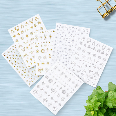 12Pcs 6 Styles Nail Art Stickers Decals FIND-SP0004-60-1