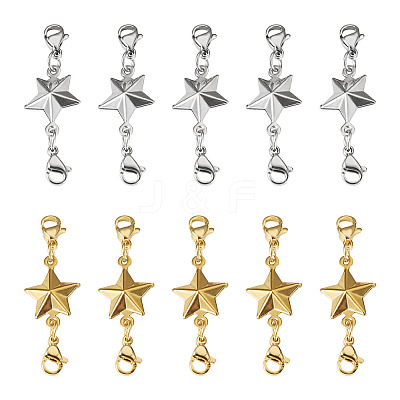 16Pcs 2 Colors 304 Stainless Steel Lobster Claw Clasps PALLOY-TAC0265-1