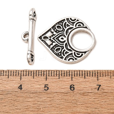 Brass Toggle Clasps KK-CJC6001-01A-AS-RS-1