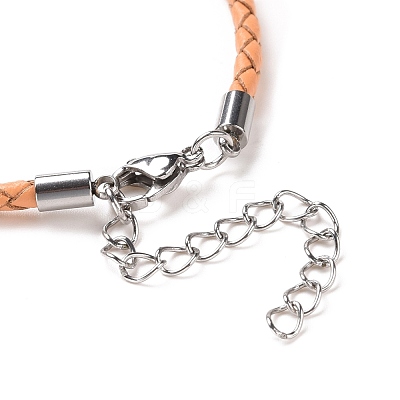 Braided Leather Cord Bracelet Making MAK-L018-05G-1