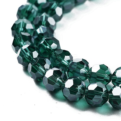 Electroplate Transparent Glass Beads Strands EGLA-A035-T6mm-A18-1