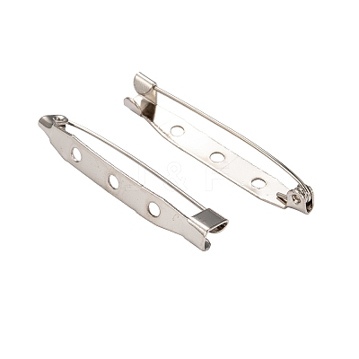 Iron Brooch Pin Back Safety Catch Bar Pins with Holes IFIN-X0029-P-1