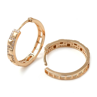 Brass Micro Pave Cubic Zirconia Hoop Earrings EJEW-M238-83KCG-1
