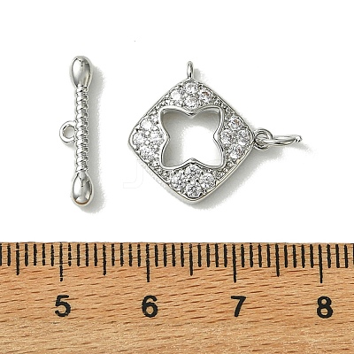 SHEGRACE Bras Micro Pave Clear Cubic Zirconia Toggle Clasps XGRQ5F903-817P-1