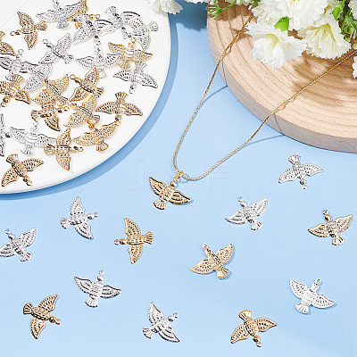 40Pcs 2 Colors Brass Pendants KK-AR0003-32-1