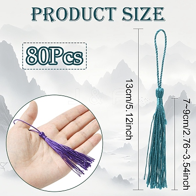 80Pcs Polyester Tassel Decorations DIY-YW0016-25A-1