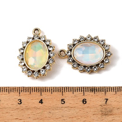 UV Plating Alloy Glass Pendants FIND-K032-41G-1
