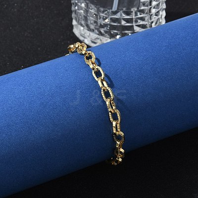Brass Cable Chain Bracelets BJEW-H537-13G-1