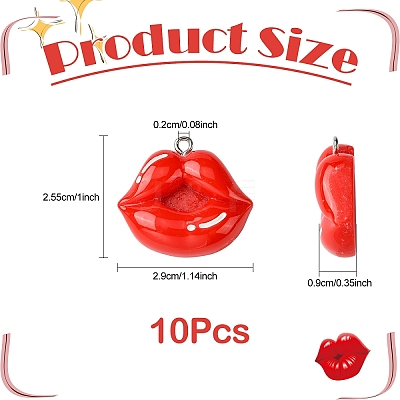 10Pcs 2 Colors Opaque Resin Pendants RESI-YW0003-46-1