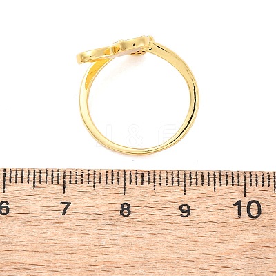 Brass Micro Pave Clear Cubic Zirconia Cuff Rings for Women RJEW-U047-24G-01-1