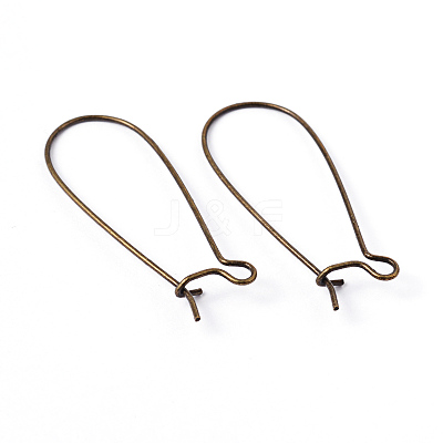 Antique Bronze Plated Brass Hoop Earrings Findings Kidney Ear Wires Making Findings X-EC221-NFAB-1
