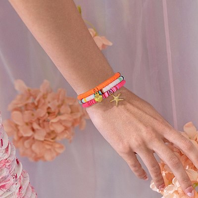 Stretch Charm Bracelets Sets BJEW-SZ0001-001-1