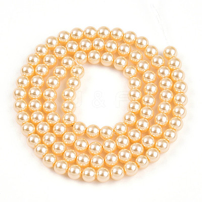 Baking Paint Pearlized Glass Pearl Bead Strands HY-N002-4mm-A09-1