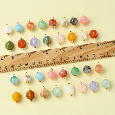 38Pcs 19 Colors Acrylic Pendants MACR-FS0001-80-1