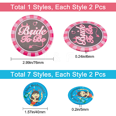 16 Pcs 16 Style Tinplate Badge Sets JEWB-GF0001-17-1