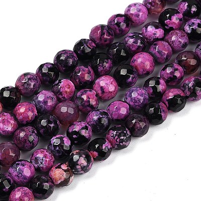 Natural Fire Crackle Agate Beads Strands G-C082-A01-41-1