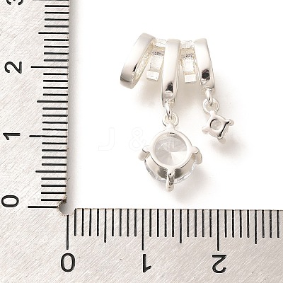 Brass Micro Pave Cubic Zirconia Pendants KK-C085-12S-1