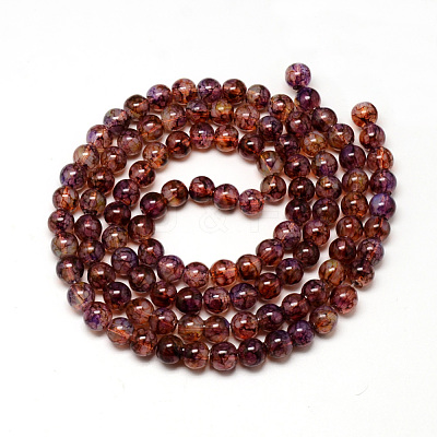 Baking Paint Glass Beads Strands X-DGLA-Q023-8mm-DB61-1