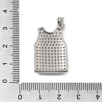 Brass Micro Pave Clear Cubic Zirconia Pendants CU-CBA108A-10P-1